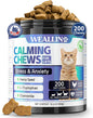 200 PCS Cat Calming Treats, Calming Treats for Cats Help to Manage Stress & Anxiety, Calming Aid for Cats with Hemp Seed Powder Chamomile Melatonin for Cat Anxiety Relief, Separation, Travel, Storms
