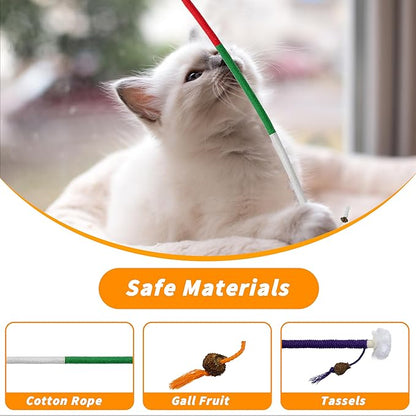 3pcs Safe Cat Rope Toy,Teeth Clean Toy for Cat, Cat Chew Toys for Indoor Cat,Kitten Interactive Toys