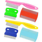 6 Pieces Pet Lice Combs Dog Grooming Flea Cat Tear Stain Comb for Removal Dandruff, Hair Stain, Nit(Pink, Yellow, Dark Blue, Green, Blue, Orange)