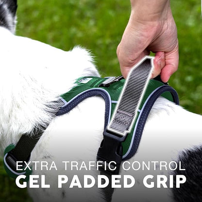 Embark Adventure Dog Harness, Reflective Trim No Pull Dog Harness for Large Dogs - Military Grade Nylon, Front Clip with Gel Lined Handle.