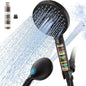 Filtered Shower Head with Handheld, High Pressure 9 Spray Mode ORB Showerhead with Filters, detachable shower head,Water Softener Filters Beads for Hard Water - Remove Chlorine