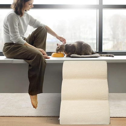 Dog Stairs for Small Dogs - High Density Foam Pet Steps, Extra Wide Dog Ramp with Non-Slip Bottom for High Beds, Couch and Sofa, Best for Dogs Injured, Older Doggy Cats