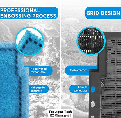 9 PCS Aquarium Filter Cartridge Compatiable with Aqua-Tech Filters (EZ-Change #1) Fish Tank Filter Cartridge Compatiable with Aqua-Tech 5-15 Power Filters