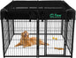 FXW Homeplus Unleashed Indoor Dog Playpen - Stress-Free and Safe Play, Heavy Duty 40 Inch 8 Wire Panels with Playpen Cover for Medium and Large Dogs, Black│Patented