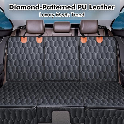 3-in-1 Convertible Dog Car Seat Extender & Booster Seat – 400lb Capacity, Waterproof 600D Oxford with Hard Bottom, Scratch-Proof Hammock for Cars & SUVs