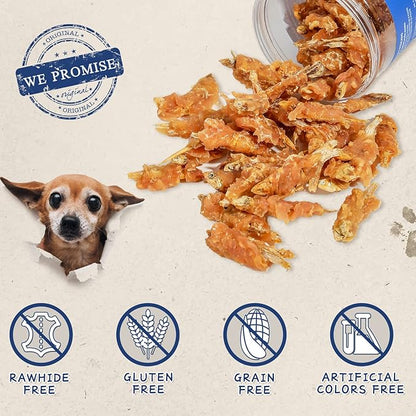 Dog Treats Chicken & Fish, High in Protein and Omega-3, for Large Small Dogs, 10.5 oz