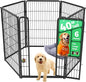 FXW Homeplus Unleashed Indoor Dog Playpen - Stress-Free and Safe Play, Heavy Duty 40 Inch 6 Wire Panels Dog Pen for Medium and Large Dogs, Black│Patented
