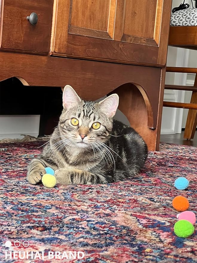 80-Pack Cat Toy Balls 10 Assorted Colors 1.25 Inch Diameter Suitable for All Cat Sizes (Cat Toys Value Pack)