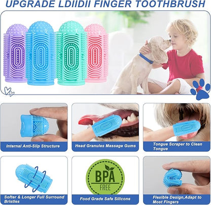 Dog Toothbrush Dogs Tooth Brushing Kit 4 Pack Dog Finger Toothbrush for Dogs Teeth Cleaning& Dental Care,Dogss Tooth Brush Pet Toothbrush