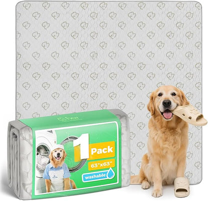 FXW Washable Pee Pads for Dogs, Puppy Pads with Super Absorbent, Specifically Designed for FXW Rollick/Homeplus 24inch 8 Panels Dog Playpen, 63" Square, Khaki, 1 Pack