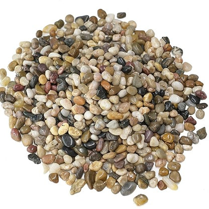 2.5 lbs Pebbles for Indoor Plants, Vase, Succulent, 3/8" Gravel for Plants, Pots Indoor, Bamboo Rocks for Bamboo Plants, Decorative Small River Rock, Highly Polished
