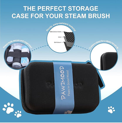 5 in 1 Pet Steam Brush for Dogs & Cats – Self Cleaning, 3 Pet Brush for Smoothing, Dematting, Thinning – Shedding, Grooming & Hair Removal, Includes Shampoo & Storage Case (8.0"-promax)