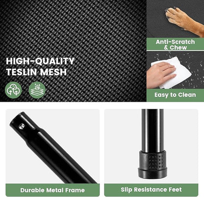 Elevated Dog Bed for Outdoor, XL Raised Dog Cot with Washable Mesh, Cooling Pet Cot Chew Proof for Outside Camping, 49"x33" Black