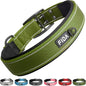 Fida Heavy DutyDog Collar for Large Dogs, Ultra Comfortable Soft Neoprene Padded, Adjustable Reflective Nylon Pet Collar with Durable Metal Belt Buckle for Extra Large Breeds(XL, Green)