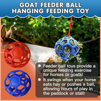 2 Pcs Hay Ball for Horses to Play with, Relieve Stress with This Bright Color Hay Feeder Ball for Horses Goat to Avoid Boredom