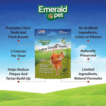 Feline Dental Treats — Tasty and Crunchy Cat Dental Treats Grain Free — Natural Dental Treats to Clean Cat Teeth, Freshen Cat Breath, and Reduce Plaque and Tartar Buildup — Tuna Treats, 3 oz