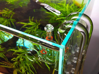 Glass Lily Pipe Spin Outflow with Surface Skimmer for Aquarium Planted Tank (17mm for 16/22mm (5/8'' i.d.) tubing)