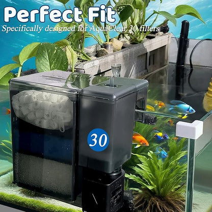 2 Sets of Upgraded Three-Stage Filtration Fish Tank Filter for AquaClear 30 Power Filter, 2 Set of Replacement Maintenance Kit for Fish Tank Filter for 30/150 30-Gallon Aquarium