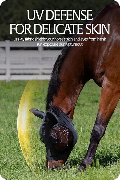 Equinavia Bug Out Fly Mask | Against Flies, Insects, UV Rays - Carbon Grey - Cob