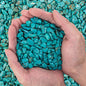 0.5 Lb/230g Blue Howlite Turquoise Crushed Stone Crystal Chips Bulk, Aquarium Gravel Rocks Polished Tumbled Stones Marble for Vases Filler, Garden and Fish Tank Decoration - 7-9mm