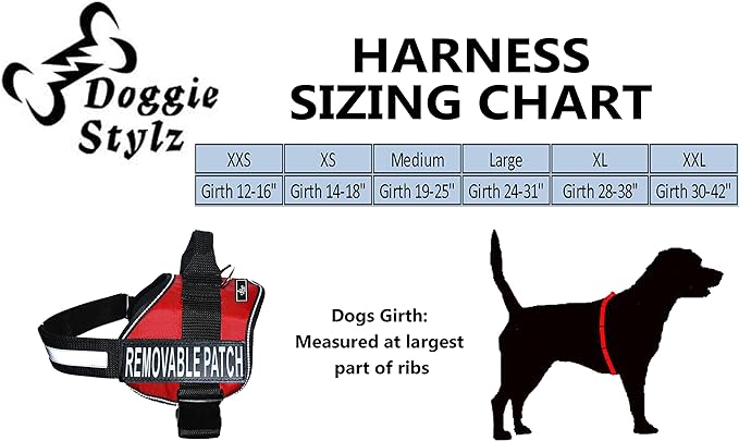 Doggie Stylz Blind Dog Harness No Pull No Escape Dog Vest for Blind Dogs Adjustable Vest with Handle Blind Dog Accessories and Patches for Training and Mobility