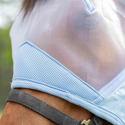 Equinavia Algard Soft Mesh Horse Fly Mask with Ear Protection and 45 UPF Rating | No Eye Irritation & UV Protection - Light Blue - Pony