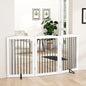 Freestanding Pet Gate for Dogs, Foldable Wooden Dog Gate for House Indoor, Tall Pet Fence for Stair, Doorway,Hall, Support Feet Included, 3 Panels 32",White
