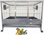 Extra Large Single Stacker Strong Heavy Duty Wrought Iron Breeder Parrot Aviary Bird Breeding Breeder Cage with Side Nest Breeding Doors On Wheels