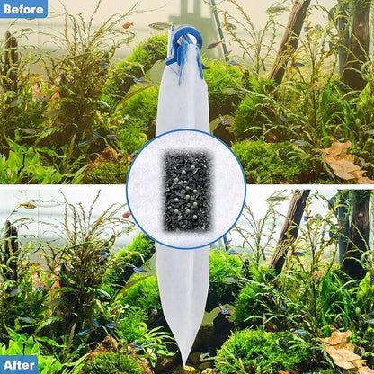 fishkeeper 16 Pack Medium Filter Cartridges Compatible with Tetra Whisper Bio-Bag Filters Replacement Filter Cartridges for Whisper Filters 10i / IQ10 / PF10 and TetraFauna ReptoFilter(Ready to Use)