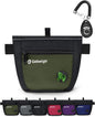 Gobeigo Dog Treat Pouch and Training Clicker, Upgrade Two Magnetic Closure to Prevent Spills, 2 Cup Treat Bag with Poop Bag Dispenser, Metal Clip Waist Belt Fanny Pack for Pet Walk (Black/Army Green)