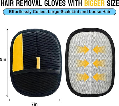 5PCS Pet Hair Removal Glove Set for Cats & Dogs, Newly Electrostatic Pet Hair Gloves, Reusable Cat Dog Grooming Gloves Magic Brush Pet Hair Remover Tool for Furniture Couch Carpet Car Seat Clothes