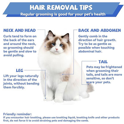 8.5 Inch Dual Tooth Pet Comb for Mats and Tangles,Poratable Grooming Dematting Comb for Indoor Long-haired Cats and Dogs,Pet Family Supplies,Removing Tangles,Knots,Undercoat and Excess Hair