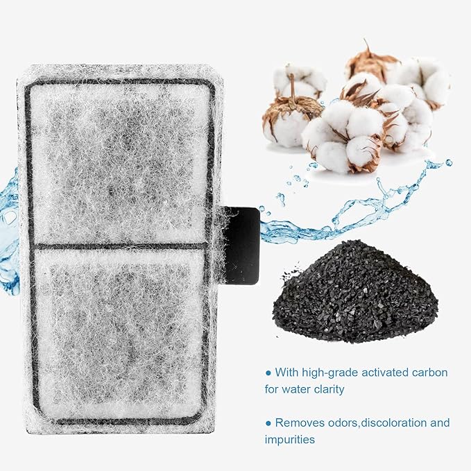 AQQA 8 Pack Aquarium Filter Cartridge Replacement Fish Tank Filter Cartridge for Aquarium Internal Filter (Medium)