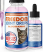 Freedom Joint Drops for Cats with Hyaluronic Acid, MSM, Glucosamine, & Chondroitin, All Natural Cat Joint Supplement for Mobility, Powerful Glucosamine for Cats, Cat Pain Relief, 30ml Dropper