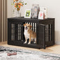42" Heavy Duty Dog Crate Furniture for Small,Medium and Large Dogs,Rustic Wooden Dog Cage Kennel Indoor Furniture with Waterproof Top,Decorative Pet House Side End Table (Black & Grey)