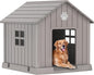 DRATO Dog House Indoor Outdoor for Small to Large Sized Dogs Indoor Outdoor Doghouse Puppy Shelter with Elevated Floor, Easy to Assemble (Light Brown, 38Inch(37.8 * 40.87 * 38.82))