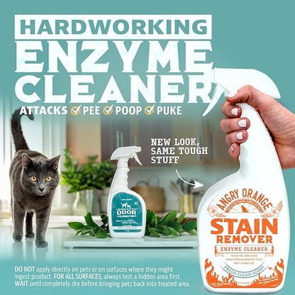 ANGRY ORANGE Cat Urine Odor Eliminator & Stain Remover, Pet-Friendly Deodorizer