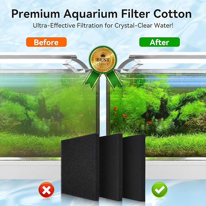 Aquarium Filter Sponge Pad, Filter Media Foam Sponges, Filter Accessories for Fish Tanks and Ponds (18.5"x18.5"x1.6", 35PPI, 1 Pack)