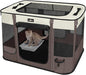 Foldable Pet Kitten Playpen, Upgrade Waterproof Portable Cat Dog Playpen Kennel Tent for Small Dog Cat, Removable Shade Cover, Indoor Outdoor Use for Small Pet, Brown