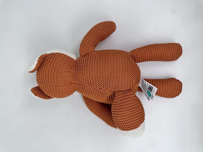 100% Organic Cotton Baby Toys Orange Fox Stuffed Animals for Newborn 7.1"