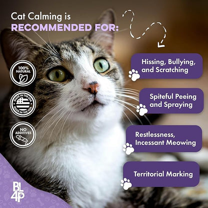 Anti Aggression for Cats Calming Remedy, A Natural Diffuser and Cat Calming Aid for Stress, Spiteful Spraying, Scratching & Territorial Behavior, Non-Drowsy, 400 Odorless, Tasteless Pills
