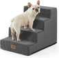 Dog Stairs for Small Dogs, 4 Tier Wider Pet Stairs for Couch and Beds, 17.7" H Non-Slip Dog Steps for Old Cats, Puppy, Small Medium Dogs, 17.7x23.6x17.7 inch, Dark Grey