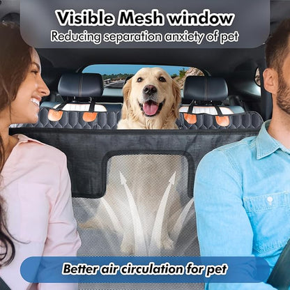 3-in-1 Convertible Dog Car Seat Extender & Booster Seat – 400lb Capacity, Waterproof 600D Oxford with Hard Bottom, Scratch-Proof Hammock for Cars & SUVs