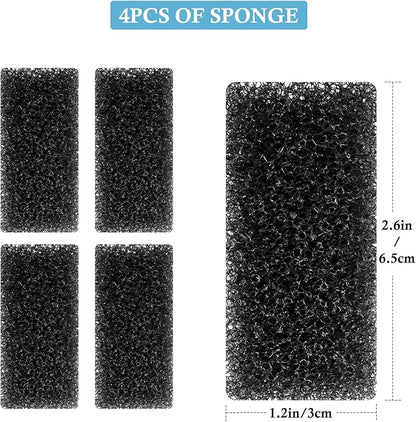 FEDOUR 4PCS Replacement Aquarium Biochemical Sponge for 3W Aquarium Filter, Aquarium Filter Sponges for Replacement (Sponge 4pcs for 3W)