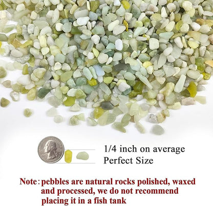2 lbs Jade Rocks for Plants Indoor, 1/4 inch Small Pebbles for Plants, Decorative Rocks for Succulents Cactus Vases Landscaping Drainage and Outdoor Garden Rocks