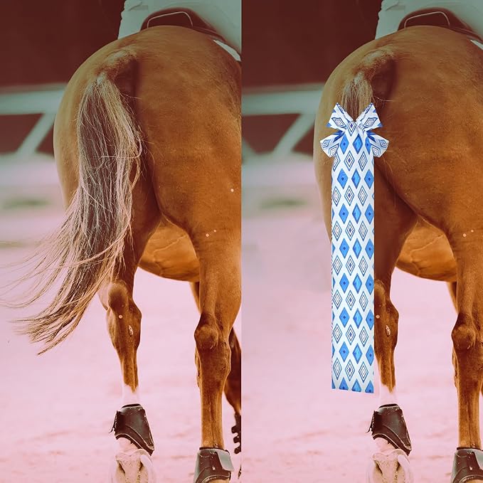 6 Pcs Horse Tail Bag Breathable Guard 22" Slip on Horse Care Tail Wrap 2 Strand Closure Straps Grooming Supplies to Keep from Dirt Breakage Rubbing 6 Designs(Modern Style)