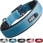 Fida Heavy Duty Dog Collar 1.5” Width, Ultra Soft Neoprene Padded, Adjustable Reflective Nylon Pet Collar with Two Metal Pin Belt Buckle for Extra-Large Breeds (XL, Blue)