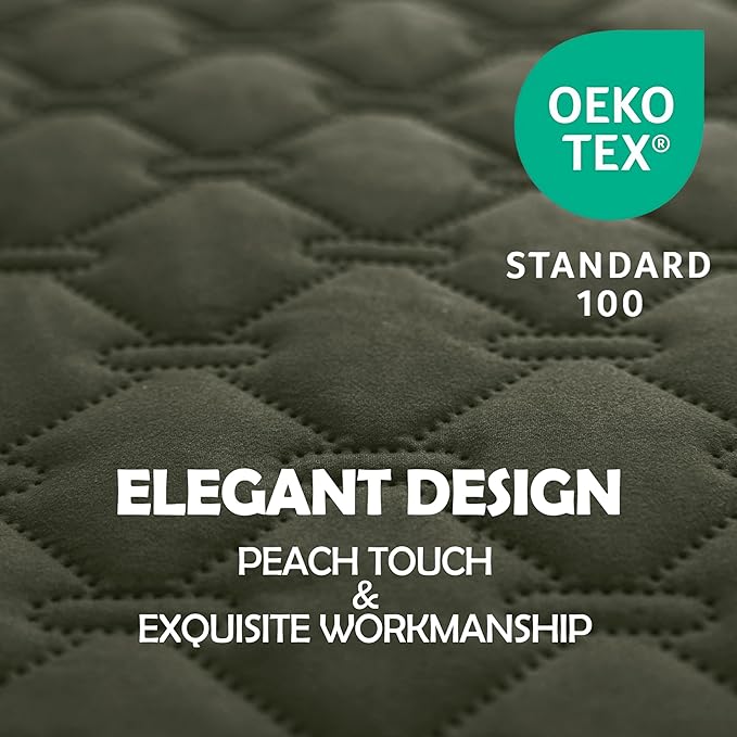 gogobunny 100% Double Sided Waterproof Dog Blanket Soft Pet Bed Cover Reversible Protect Furniture Couch Sofa Car for Puppy Large Dog Cat (Dark Olive/Light Olive, 82x102 Inch (Pack of 1))