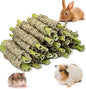 Fhiny 24 PCS Rabbit Chew Sticks, Natural Papaya Wood Seagrass Guinea Pig Chew Toys for Teeth Small Animal Molar Sticks Snacks for Bunny Guinea Pig Chinchilla Ferret Hamster Gerbil Dental Care
