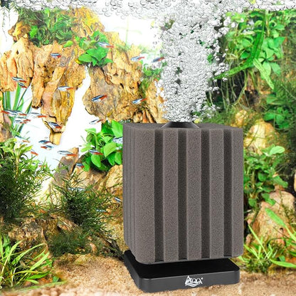 AQQA Sponge Filter for Aquarium Upgraded Whisper Betta Fish Filter Submersible Fish Tank Filter Corner Sponge Foam Filter for Breeding Fry Betta Shrimp Fish Tank (Medium for 30-120 Gallon)